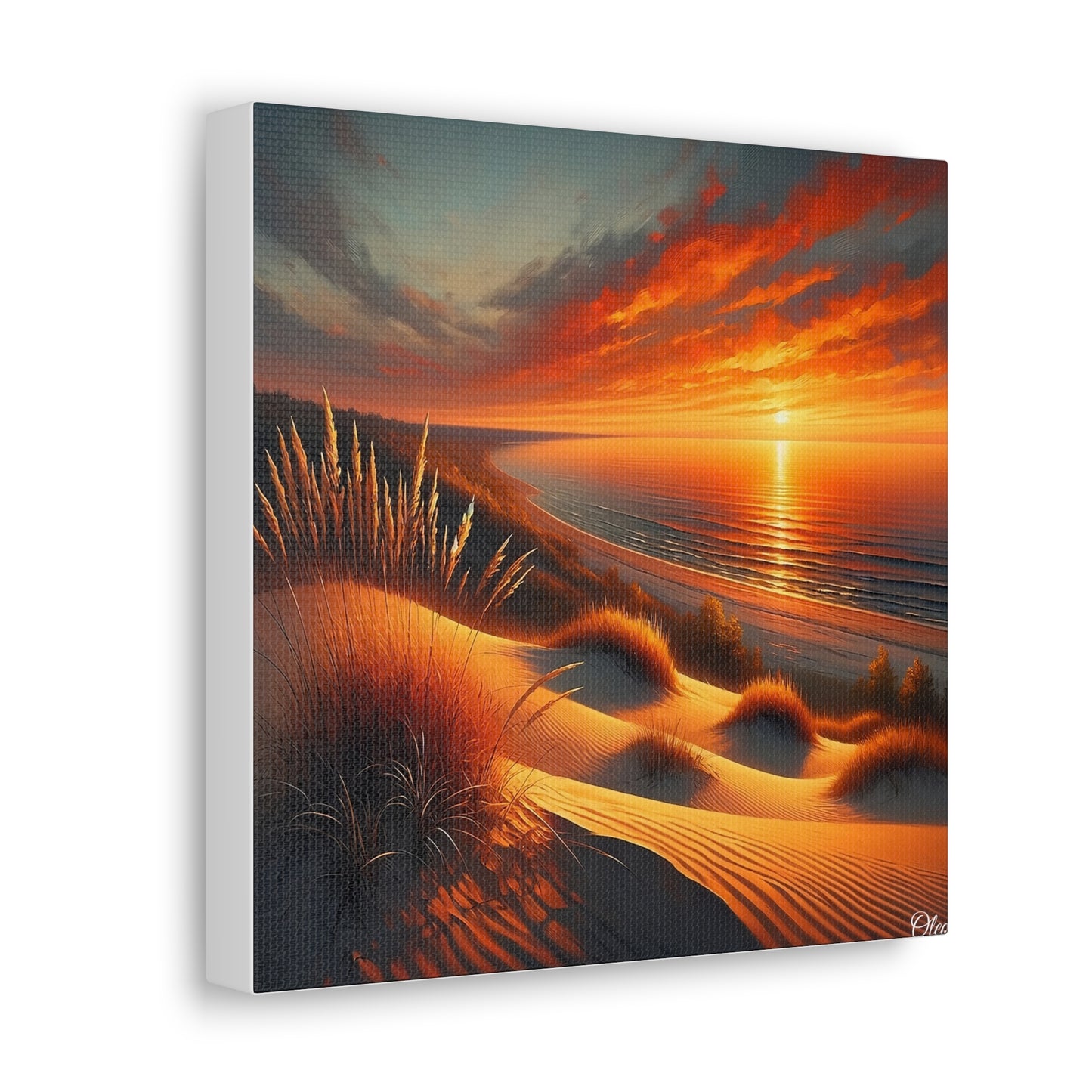 "Luminous Shores: Sunset at the Great Lakes" - Nature's Splendor