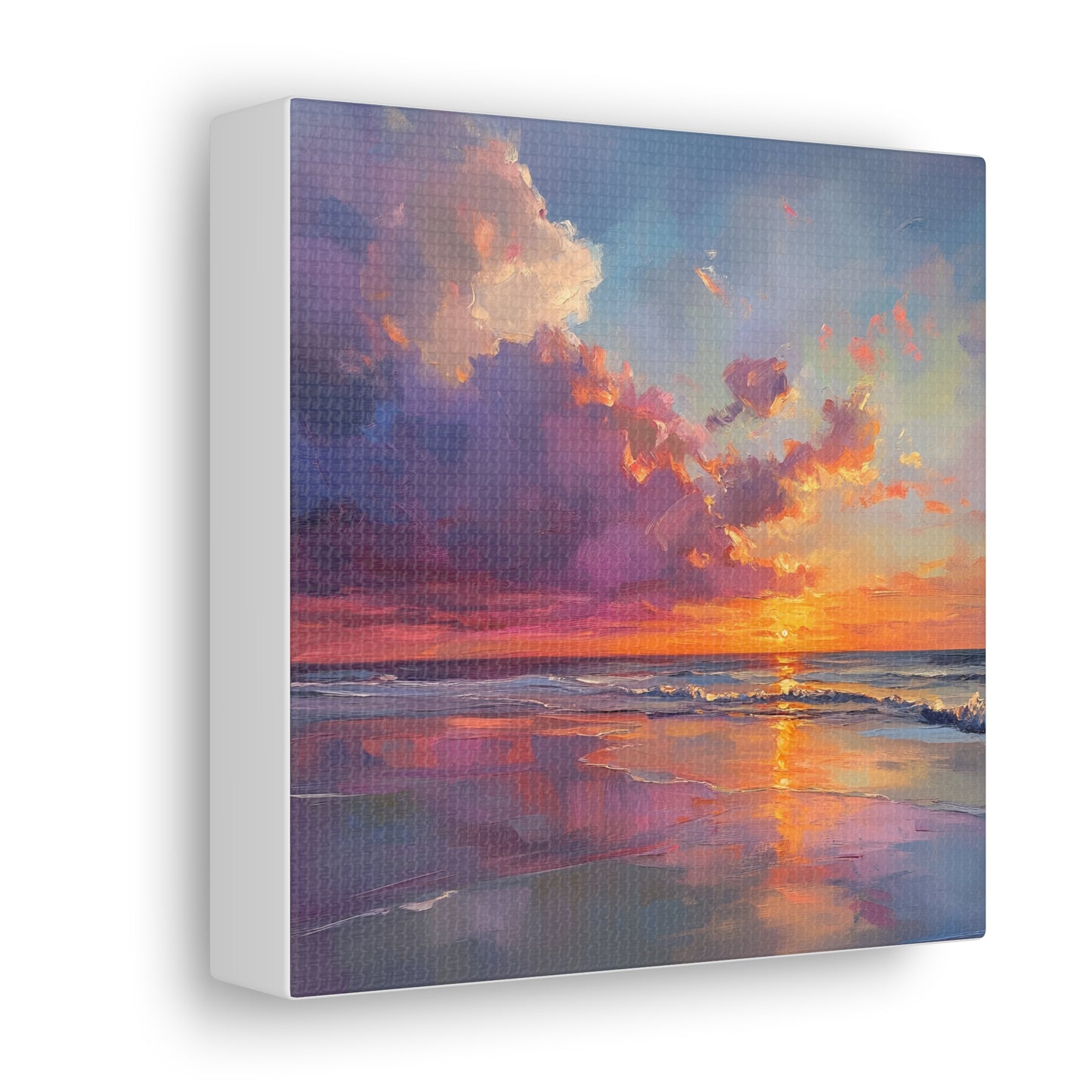 Captivating Sunset Beach Oil Painting Print