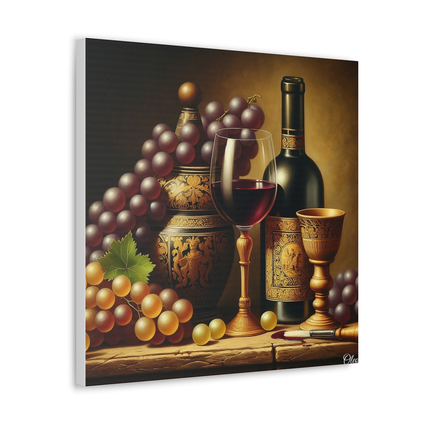 🎨 "Vintage Elegance" Canvas Print: A Classical Still Life Masterpiece 🍇