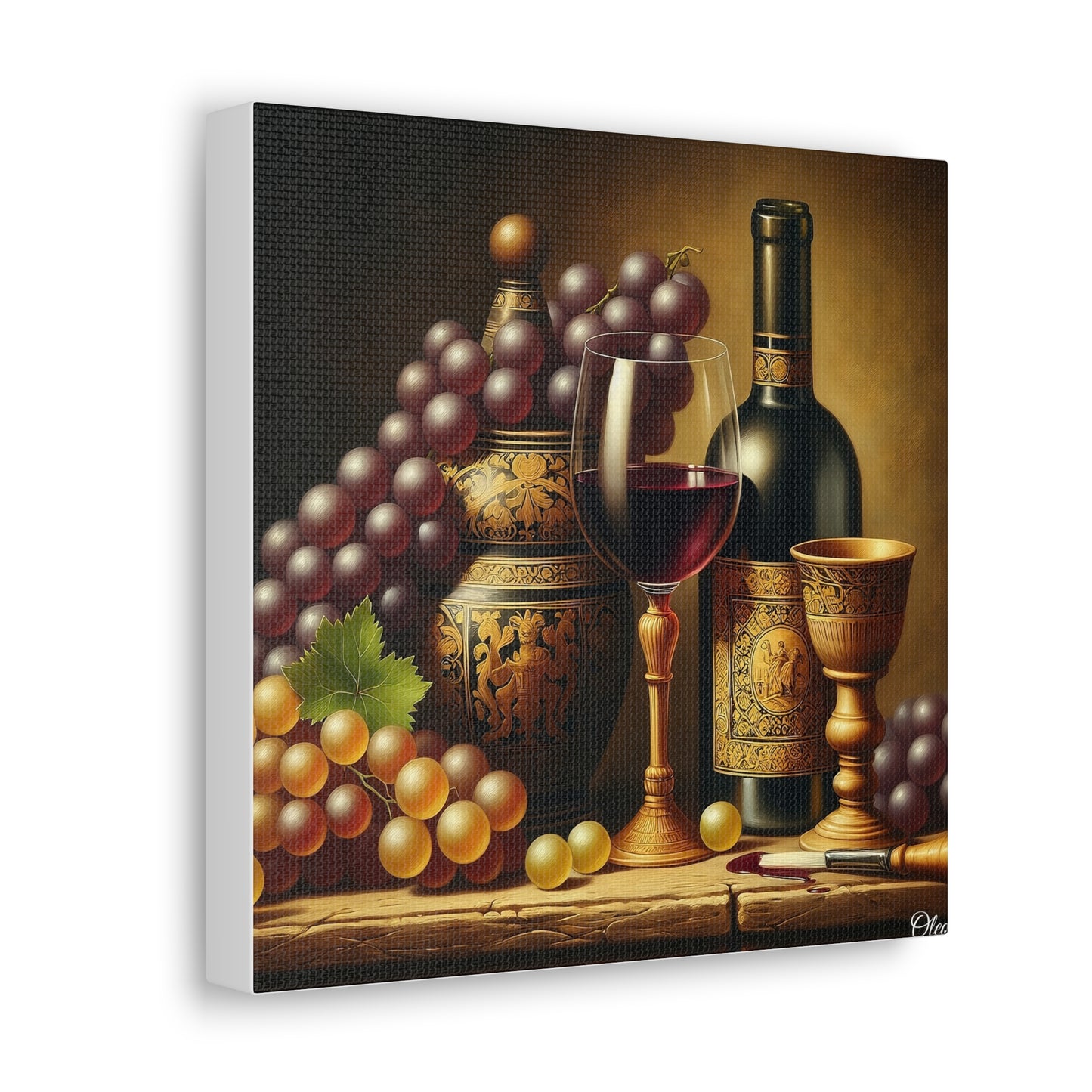🎨 "Vintage Elegance" Canvas Print: A Classical Still Life Masterpiece 🍇