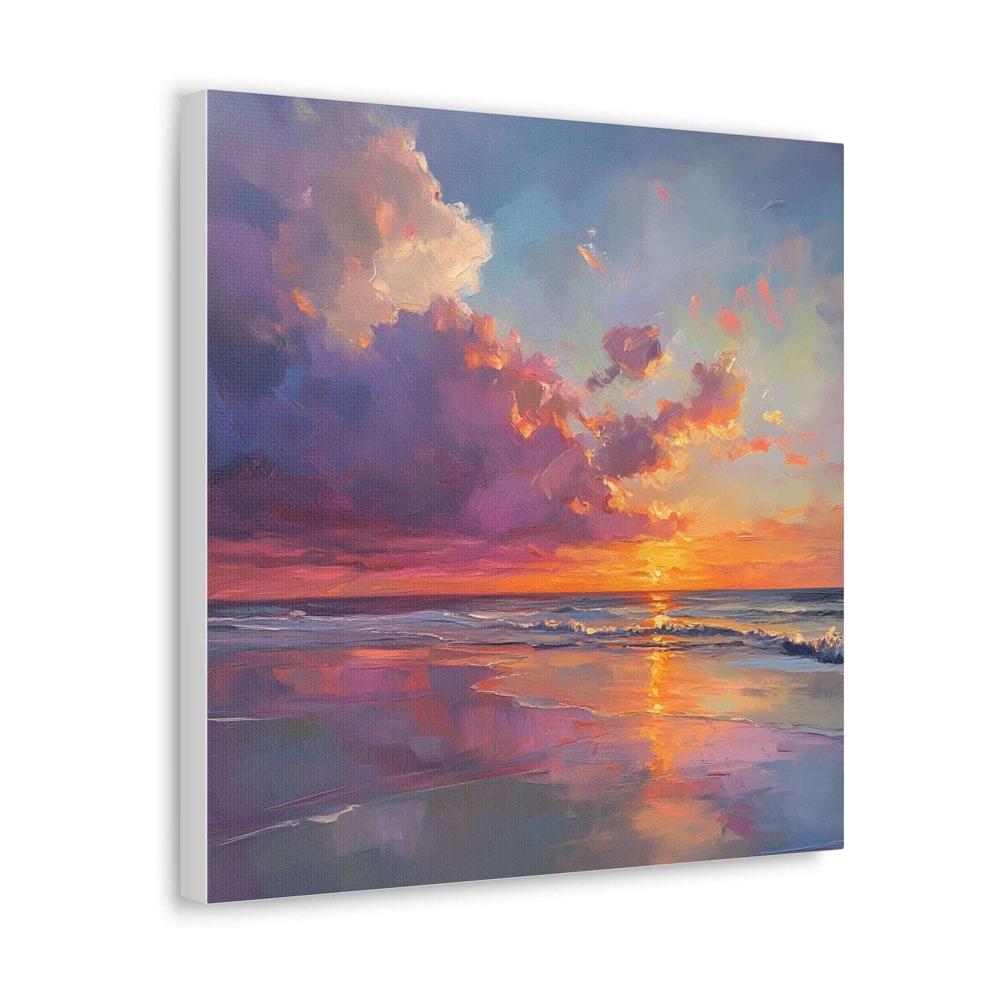 Captivating Sunset Beach Oil Painting Print