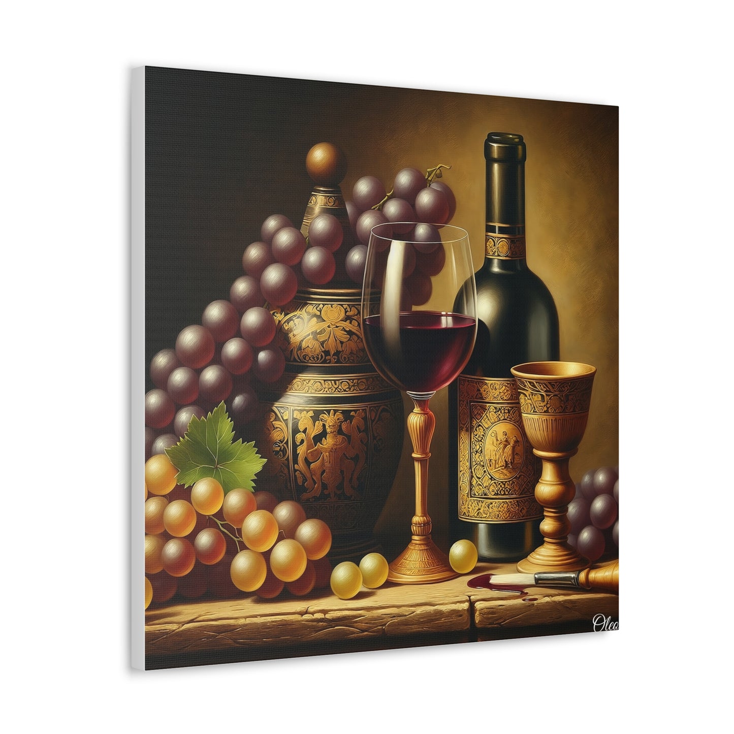 🎨 "Vintage Elegance" Canvas Print: A Classical Still Life Masterpiece 🍇