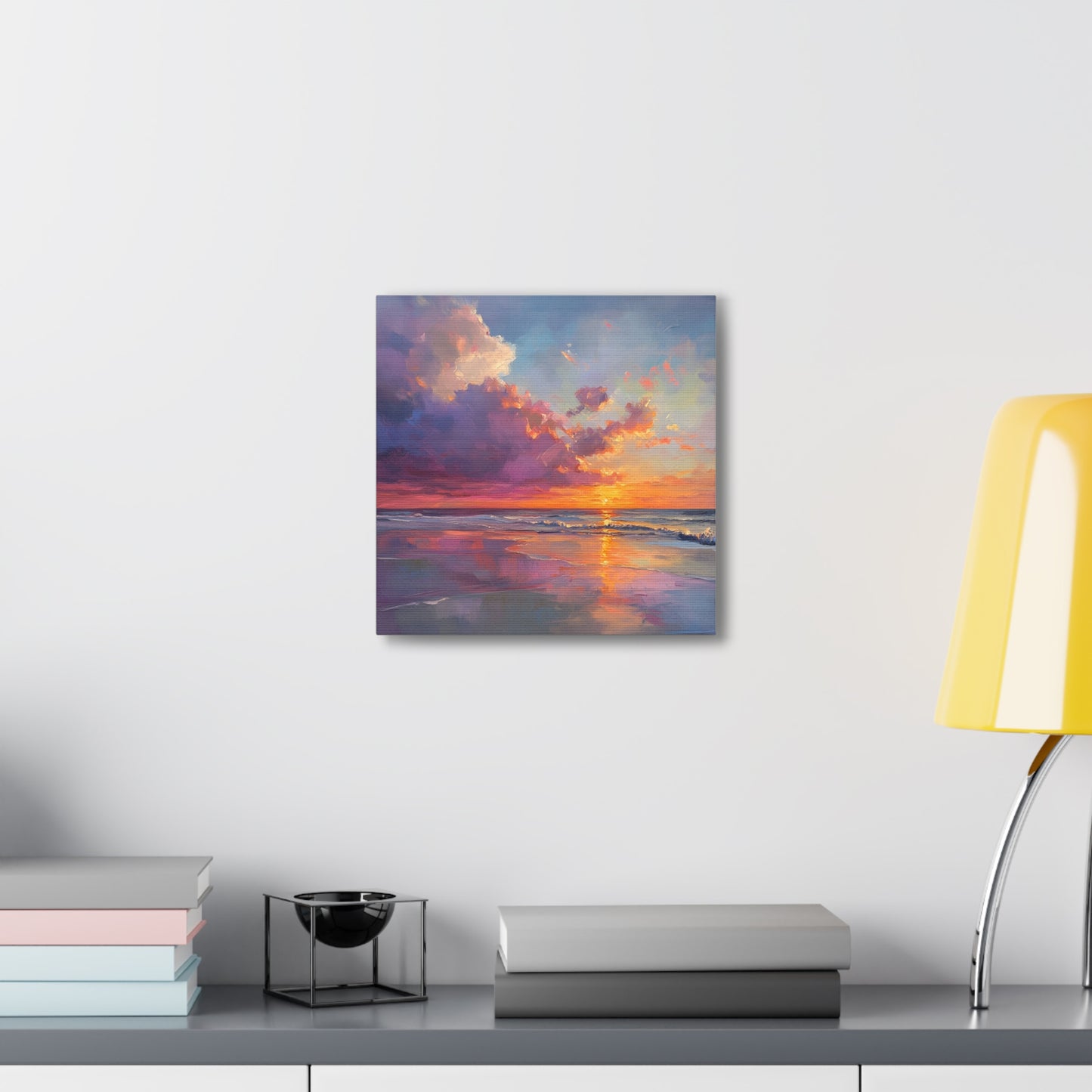 Captivating Sunset Beach Oil Painting Print