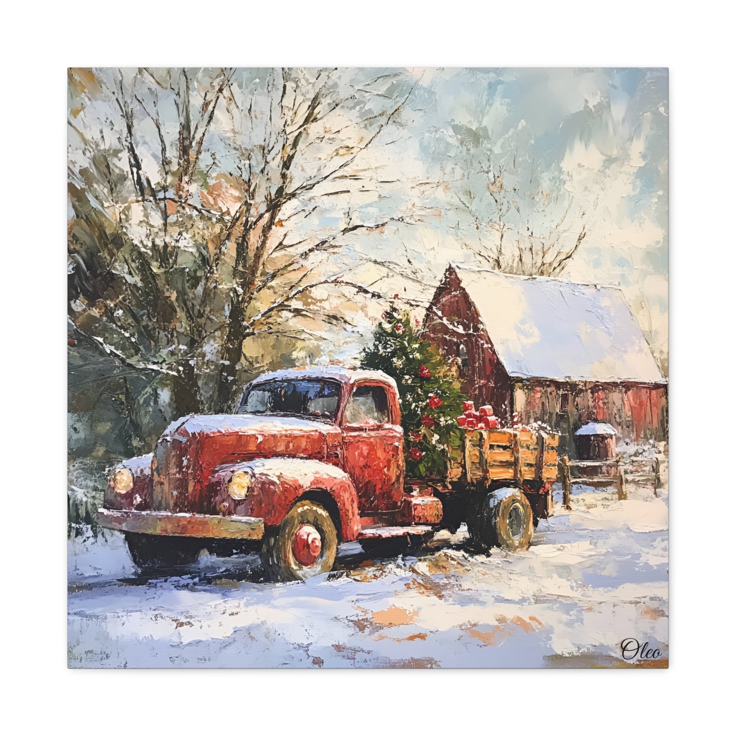 Holiday Haul: A Winter Wonderland - A Festive Canvas Print