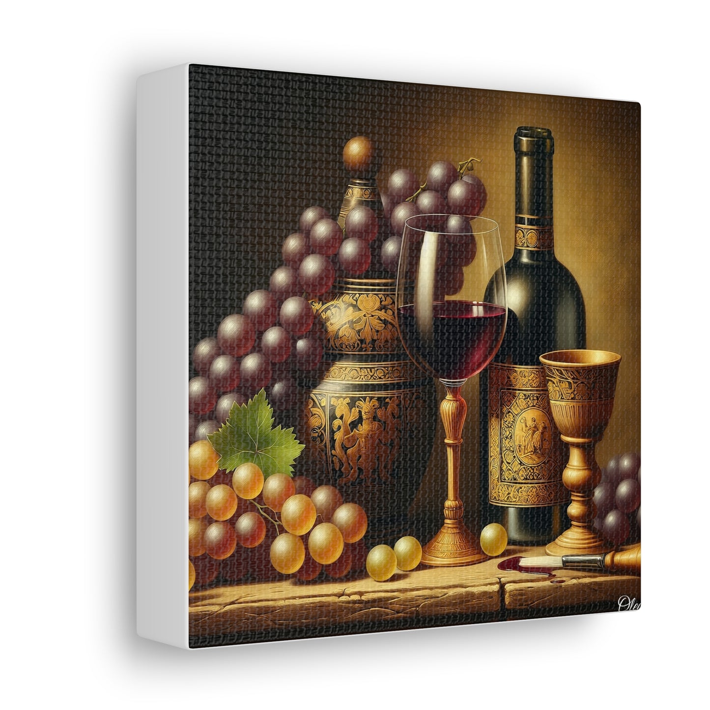 🎨 "Vintage Elegance" Canvas Print: A Classical Still Life Masterpiece 🍇