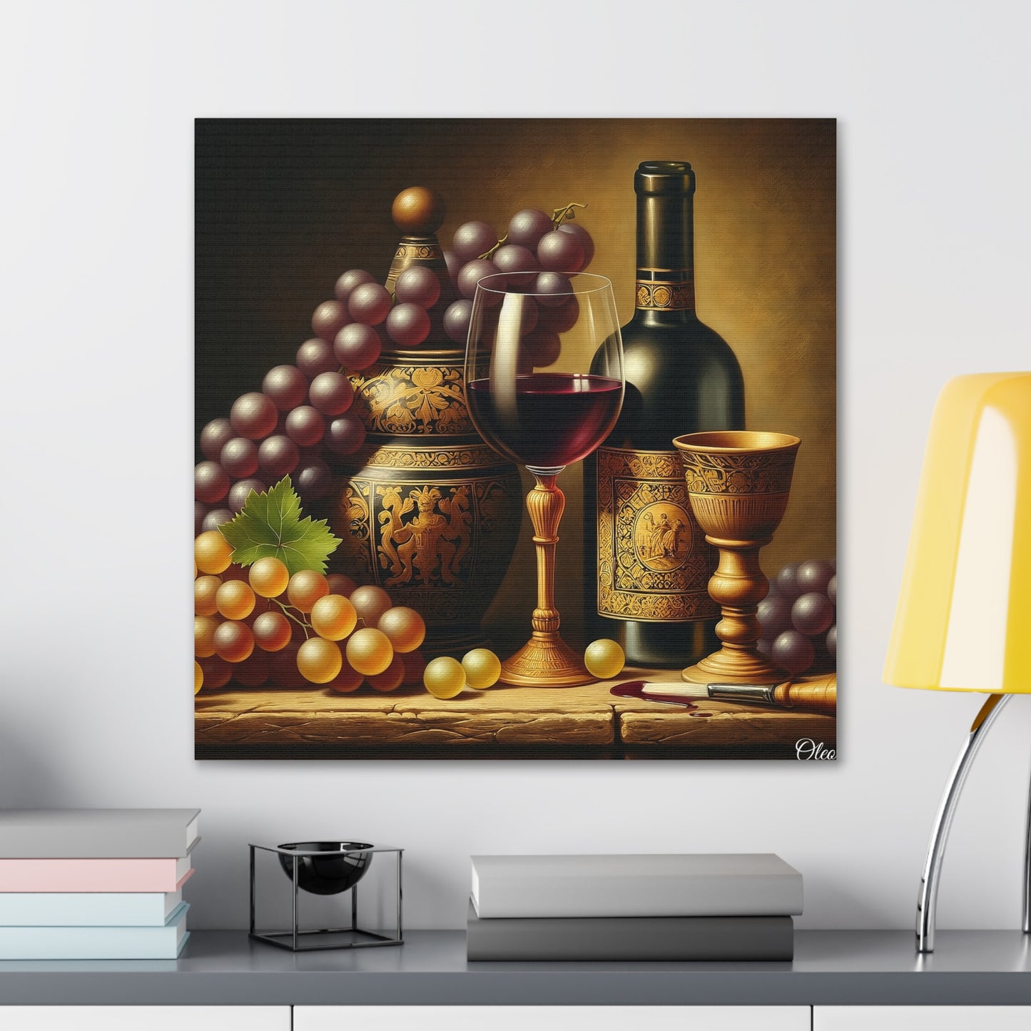 🎨 "Vintage Elegance" Canvas Print: A Classical Still Life Masterpiece 🍇