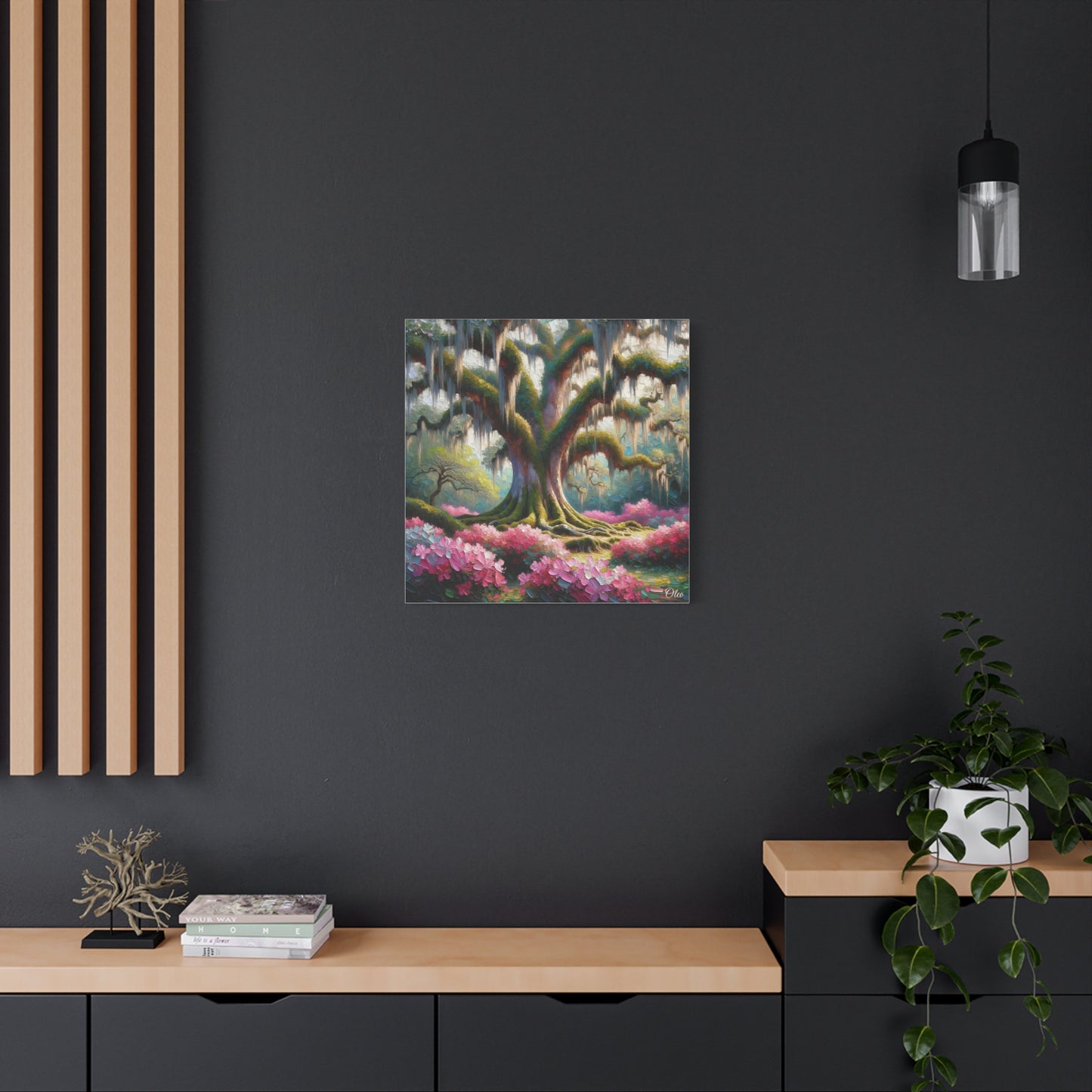 Majestic Oaks and Azaleas Oil Painting Canvas Print