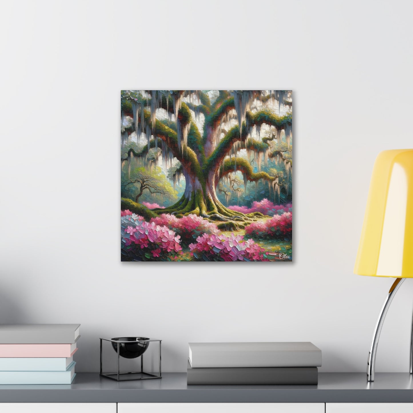 Majestic Oaks and Azaleas Oil Painting Canvas Print