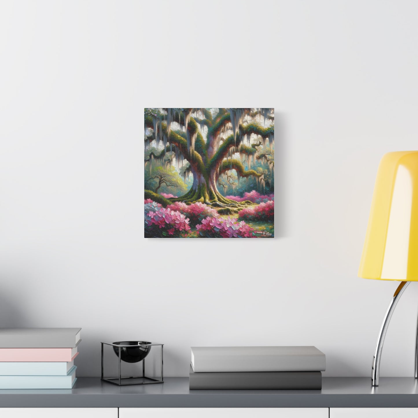 Majestic Oaks and Azaleas Oil Painting Canvas Print