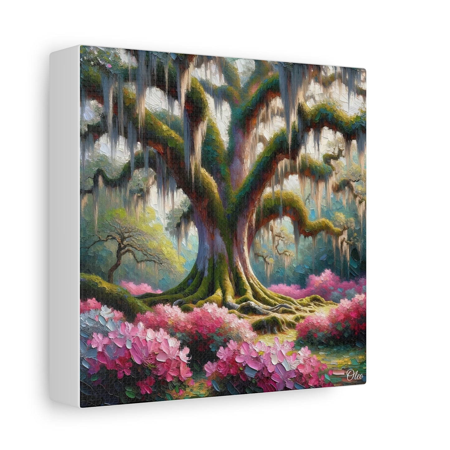 Majestic Oaks and Azaleas Oil Painting Canvas Print