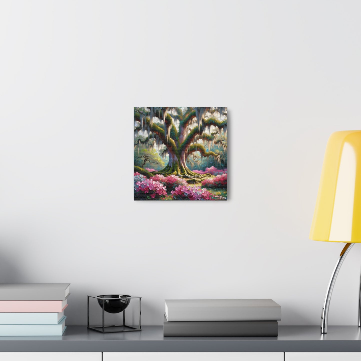 Majestic Oaks and Azaleas Oil Painting Canvas Print