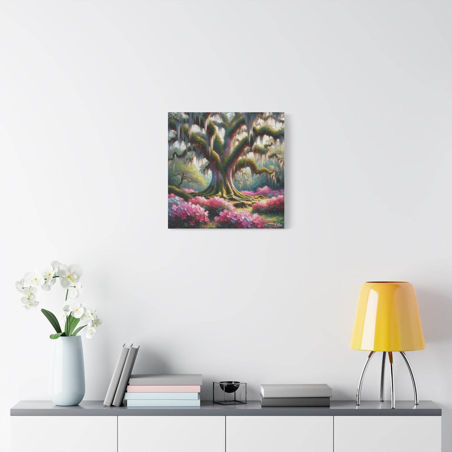 Majestic Oaks and Azaleas Oil Painting Canvas Print