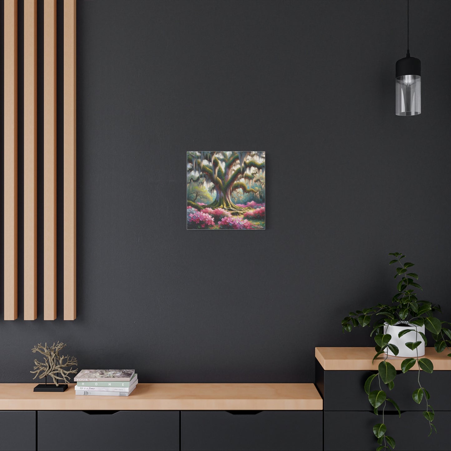 Majestic Oaks and Azaleas Oil Painting Canvas Print