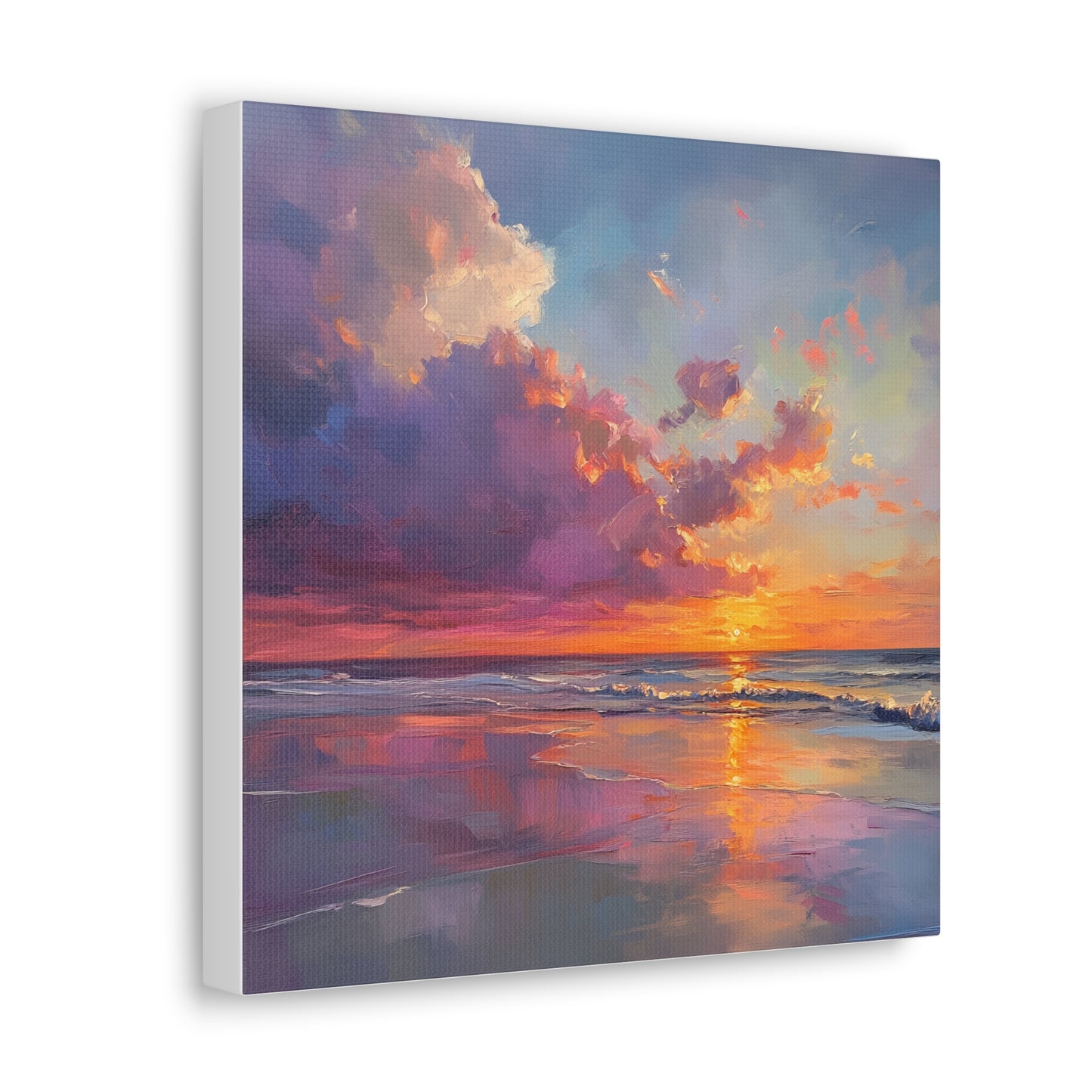 Captivating Sunset Beach Oil Painting Print
